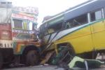Bus collided with a lorry, 3 dead 30 injured