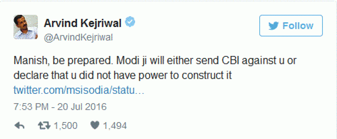 Kejriwal advises Manish Sisodia says;Modi Ji will send CBI against you