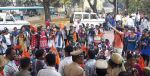 Angry student and parents protested against exam paper leak in Bengaluru