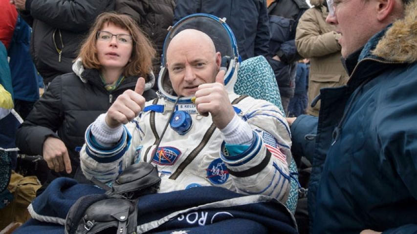ONE YEAR CREW RETURNS FROM THE SPACE