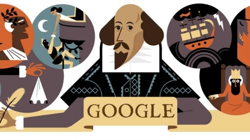 Google Doodle tribute to William Shakespeare and St. George