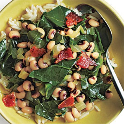 Black-Eyed Peas and Greens, helpful to keep Heart healthy !