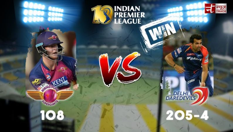 IPL 2017: Delhi Daredevils defeated Rising Pune Supergiants by 97 runs