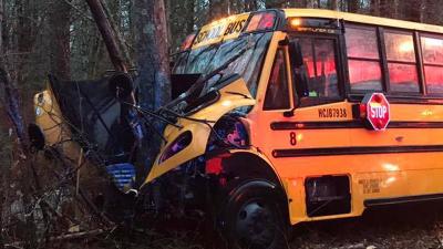School bus catches fire after colliding with transformer, 15 injured