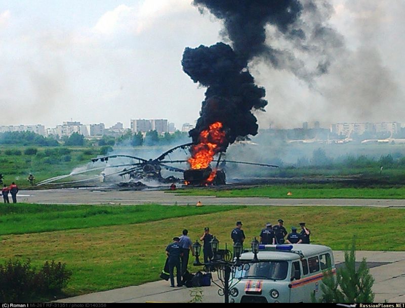 रूस के हेलीकाप्टर में लगी भीषण आग, सभी यात्री मृत