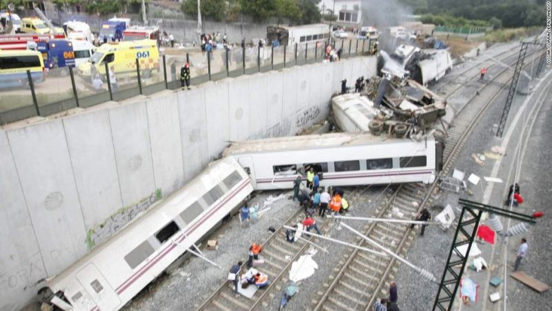 स्पेन रेल हादसे में 41 घायल, 4 यात्री गंभीर