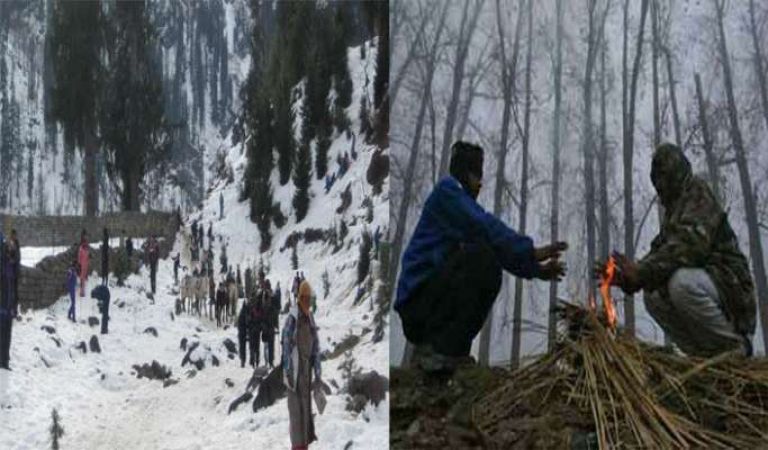 कश्मीर घाटी में तापमान शून्य से कई डिग्री नीचे
