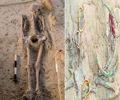 यूपी में मिला 4000 साल पुराना महिला का कंकाल, साथ ही मिले सोने के आभूषण