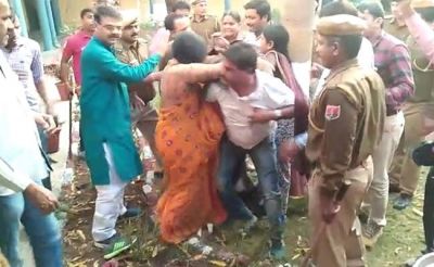 BJP विधायक के पति ने पुलिस अधिकारी को पीटा, हंगामे पर आरएसी बुलाई