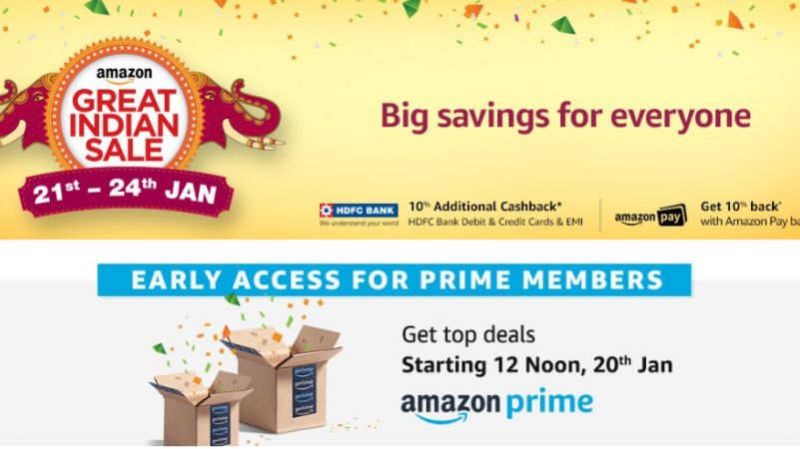 Amazon Great Indian Sale will start from Jan 21, great deals on many products including mobile phones and TVs