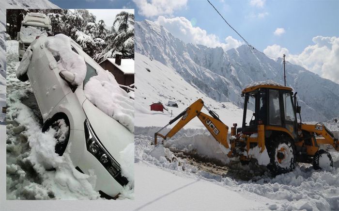 जम्मू-कश्मीर: बर्फबारी के चलते नेशनल हाईवे बंद