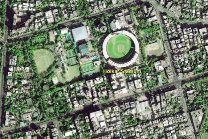 जानिए सैटेलाइट की तस्वीर में कैसा दिखता है होल्कर स्टेडियम