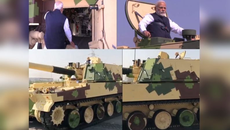 वीडियो: पीएम मोदी ने खुद की होवित्जर तोप पर सवारी, अब सेना के लिए तैयार होंगी 100 दमदार तोपें
