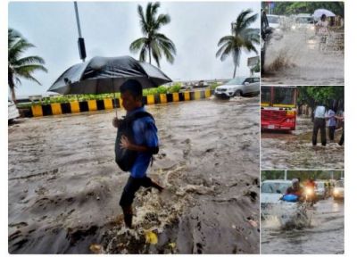 पहली ही बारिश में पानी-पानी हुई मुंबई, देखें तस्वीरें
