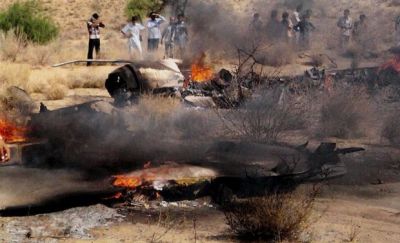 बाड़मेर में गिरा मिग 21, ढाणियों में लगी आग