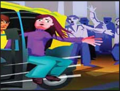 To save herself, girl, jumped off from moving auto-rickshaw..read detail incident here