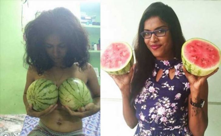केरल: स्तनों पर तरबूज रख किया प्रदर्शन, प्रोफेसर के बयान से हंगामा