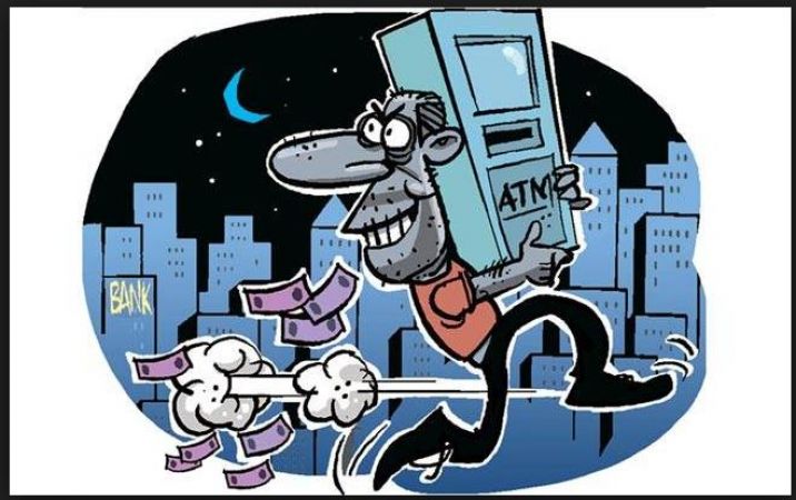 The ATM Machine missing, Robbers fled with an entire ATM machine
