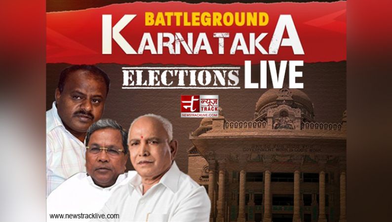 कर्नाटक में भगुआ जश्न की तैयारियां: बीजेपी 110, कांग्रेस 67, जेडीएस 44 सीट पर आगे