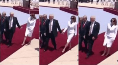 अमेरिका के राष्ट्रपति का उनकी पत्नी ने झटका हाथ, वीडियो हुआ वायरल
