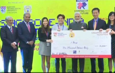पीएम मोदी ने किया पहले भारत-सिंगापुर हैकाथन के विजेताओं को सम्मानित