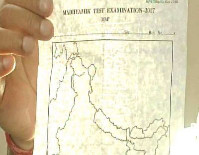 पश्चिम बंगाल के एग्जाम में बांटा गया गलत नक्शा