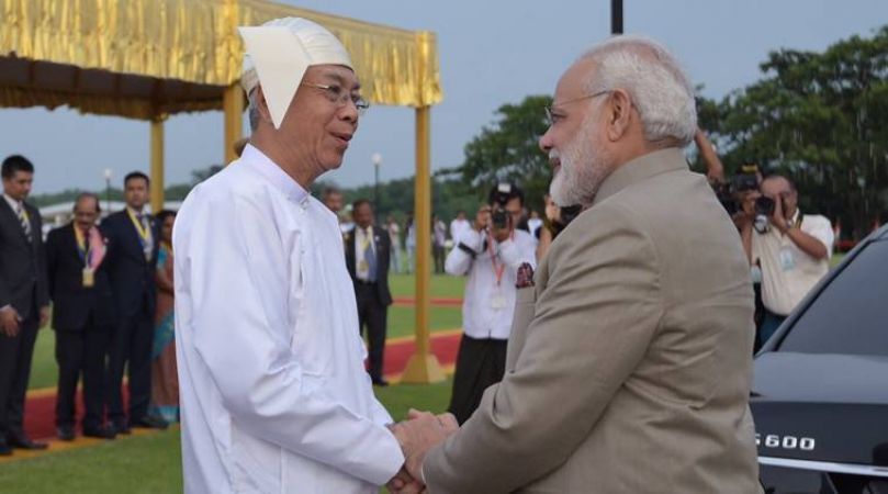 PM मोदी का म्यांमार दौरा: म्यांमार के प्रेसिडेंट से की मुलाकात, सुरक्षा को लेकर बातचीत
