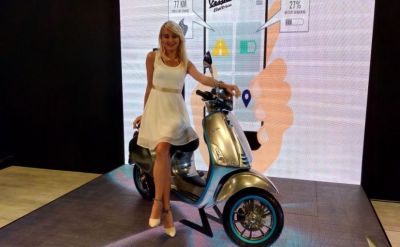 Piaggio showcase Vespa Electric Scooter in Auto Expo