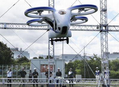 Japan's NEC shows 'flying car' hovering steadily for a minute