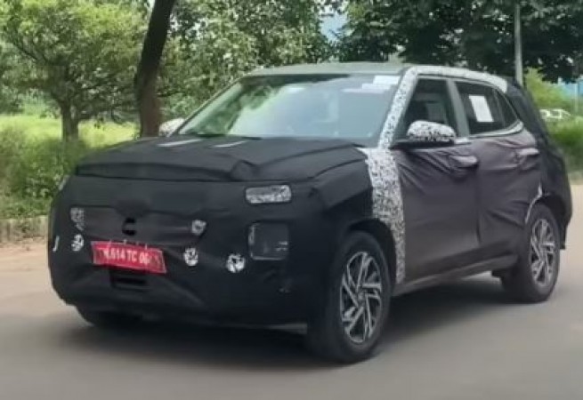 Hyundai Creta EV spotted again during testing, interior details revealed