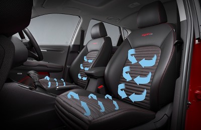 How much does it cost to install ventilated seats and rear camera in a car?