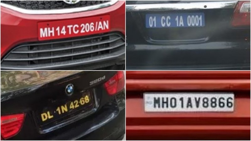 This is the meaning of different colored number plates
