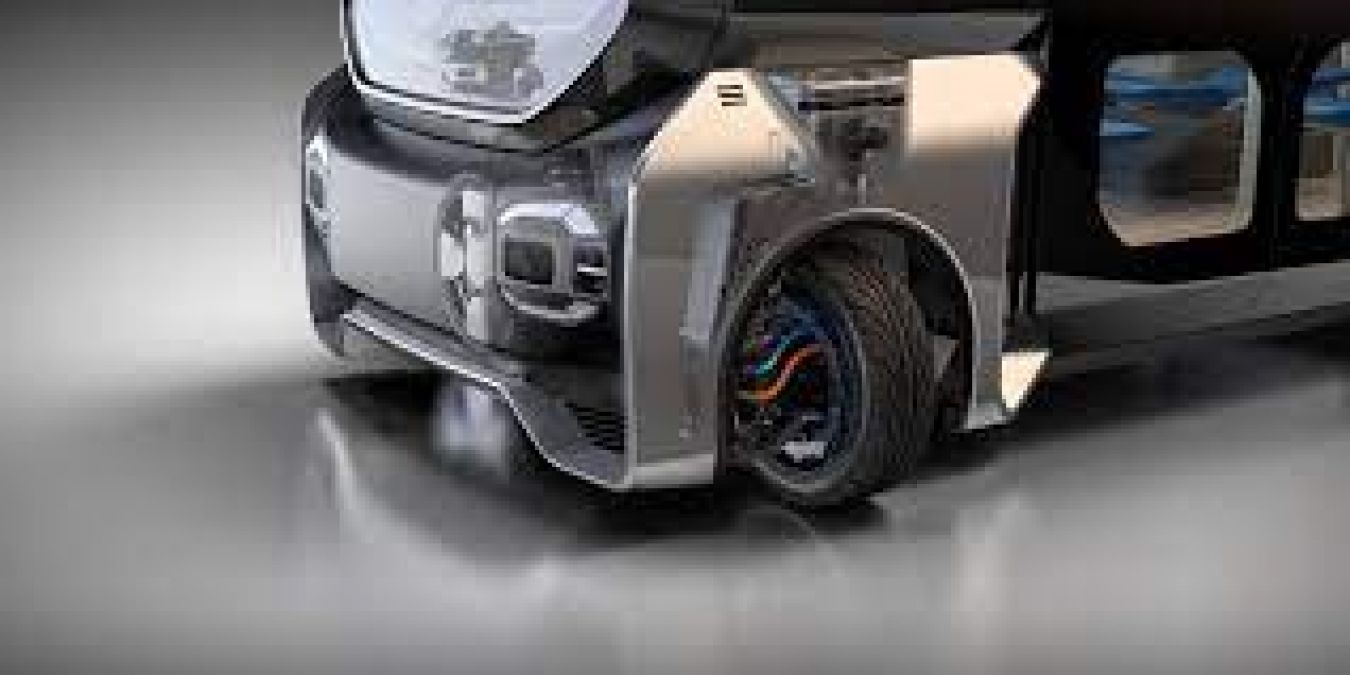 The wheels on this Hyundai electric car can rotate 90 degrees