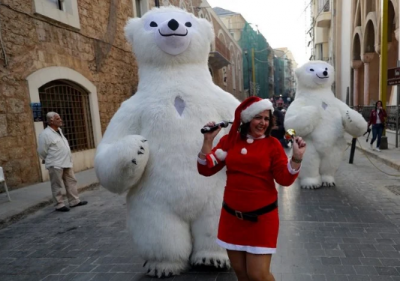 Lebanese people create holiday cheer despite the country's crippling economic crisis