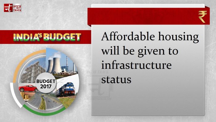 Union Budget: Affordable housing will be given to infrastructure status