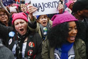 Washington: Demonstrators arrives at Union Station for the Women's March