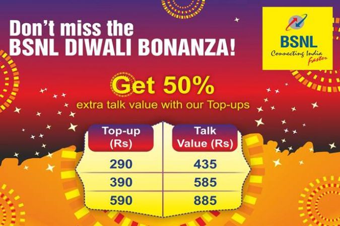 BSNL Diwali Bonanza: 50% Discount on Recharge Coupon