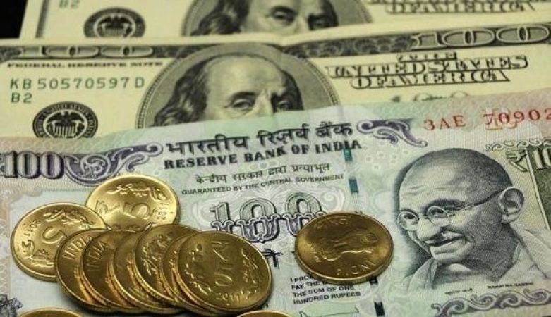 Rupee was trading lower by 5 paise today