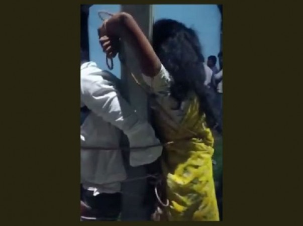 Villagers thrash a couple who are allegedly in illicit relationship