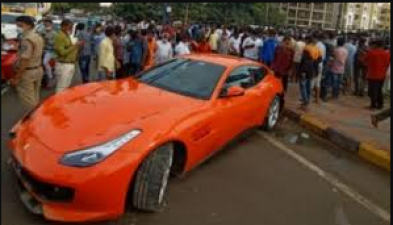 Hyderabad: A fast Ferrari car hits two pedestrians