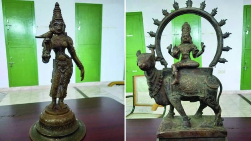 Idol wing police arrested idol smugglers and seized idols from them