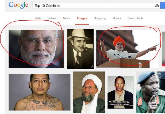 PM Modi in Google's top 10 criminal list is 'Blunder'