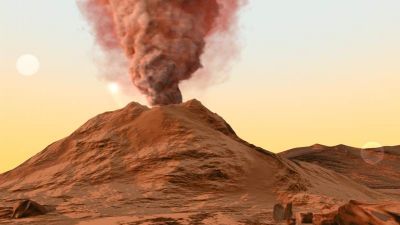 Mars' last volcanic eruption 50m years ago, when dinosaurs extinct
