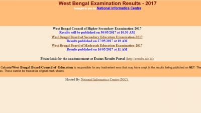 West Bengal Board to be declared 12th Result 2017 today May 30 at 10:30 AM