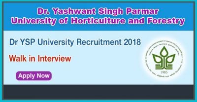 DR. YSP University Recruitment 2018: Vacancy for Posts of Junior Office Assistant