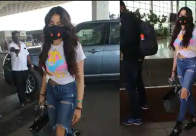 Janhvi Kapoor starts fixing clothes when she sees photographers