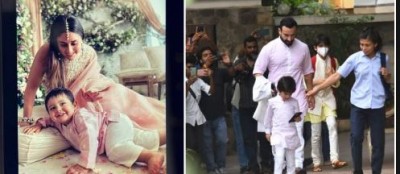 Taimur seen carrying mobile at Mamu's wedding, trolled