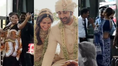 Kinnar arrives to ask Alia-Ranbir for a neg, video goes viral outside the house