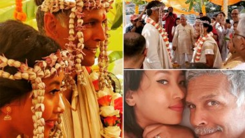 बेहद ही रोमांटिक अंदाज़ में मिलिंद और उनकी पत्नी ने मनाई अपनी मैरिज एनिवर्सरी