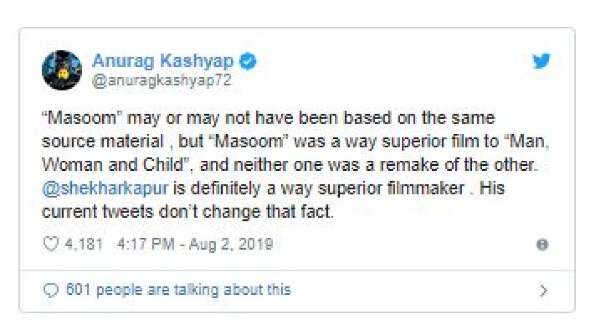 शेखर कपूर ने याद की 36 साल पुरानी फिल्म, विवाद होने पर समर्थन में उतरे अनुराग